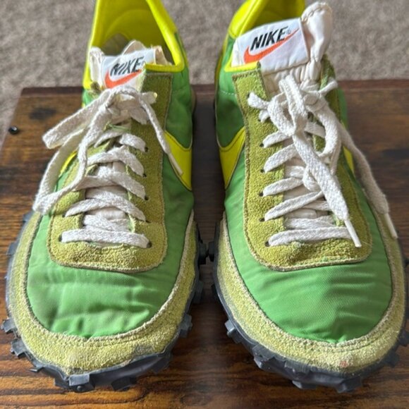 Vintage Nike Waffles Late 1970s/Early 80s MadeIn USA Green Yellow Size 5 - Picture 3 of 16